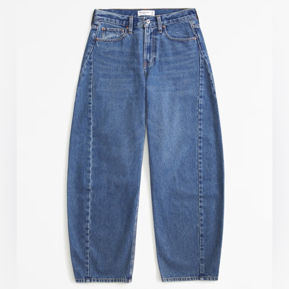 Abercrombie The Barrel Jeans Mid-Rise in Size 29 Long